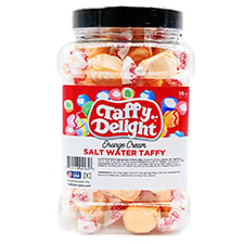 Taffy Delight Orange Cream Salt Water Taffy 16oz Jar 